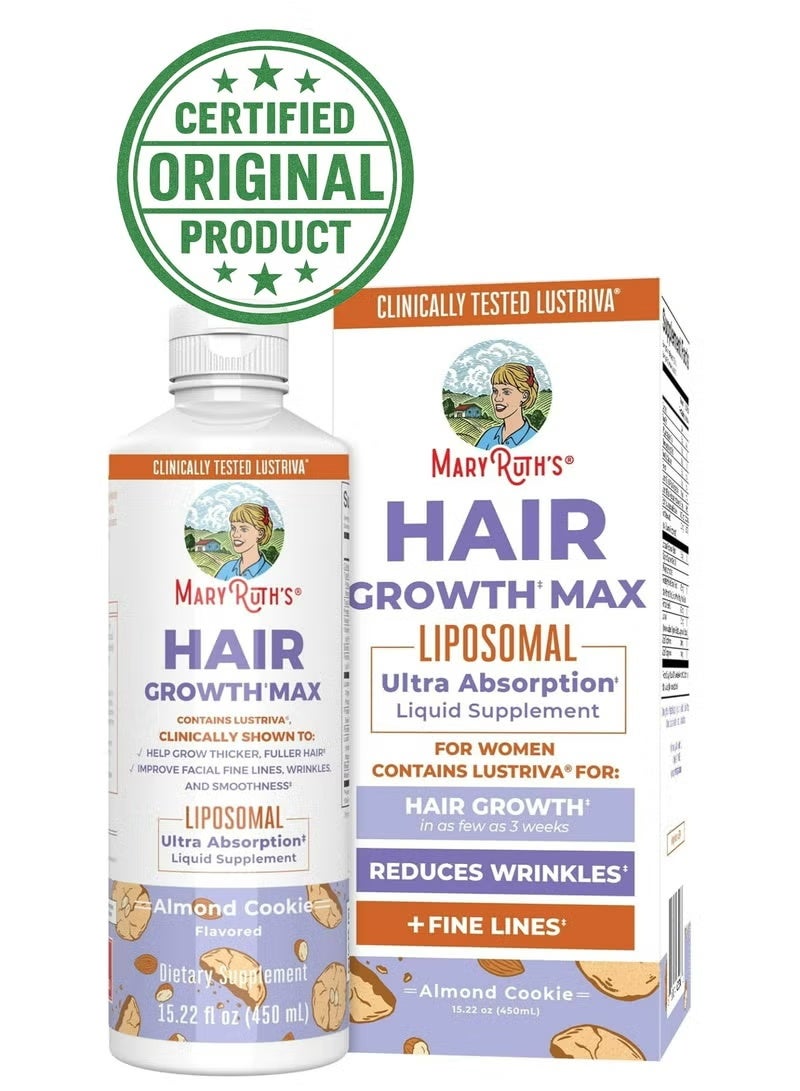 MaryRuth's Women’s Hair Growth MAX Liposomal 450ml | Biotin 10000mcg, Lustriva & Pumpkin Seed Oil | Hair Thickening, Skin & Nail Support | Liquid Supplement for Women 18+ - Image 1