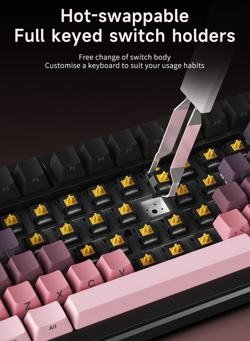 Ajazz AK820 MAX PLUS Tri-Mode Wireless Gaming Keyboard,75% Percent Keyboard,8000mAh RGB, Hot-Swappable, 0.85" Custom Screen for PC/Mac - Image 2