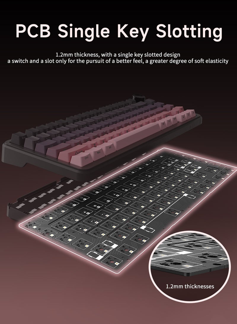 Ajazz AK820 MAX PLUS Tri-Mode Wireless Gaming Keyboard,75% Percent Keyboard,8000mAh RGB, Hot-Swappable, 0.85" Custom Screen for PC/Mac - Image 5