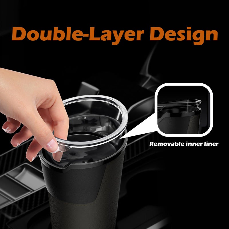 LoopTime Leakproof Car Trash Can,Mini Car Trash Bin for SUV and Truck,Small Removable Liner Cars Garbage Can,Waterproof Automotive TrashCan for Vehicle,Home,Office,Multipurpose,Easy to Clean (Black 2) - Image 2