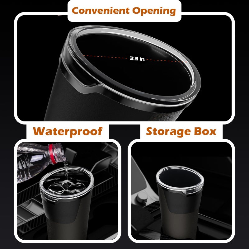 LoopTime Leakproof Car Trash Can,Mini Car Trash Bin for SUV and Truck,Small Removable Liner Cars Garbage Can,Waterproof Automotive TrashCan for Vehicle,Home,Office,Multipurpose,Easy to Clean (Black 2) - Image 5