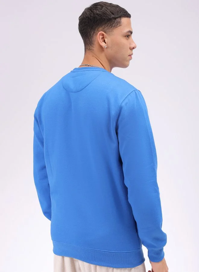 The Indian Garage Co Men Regular Fit Solid Crew Neck Overhead Sweatshirt