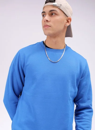 The Indian Garage Co Men Regular Fit Solid Crew Neck Overhead Sweatshirt