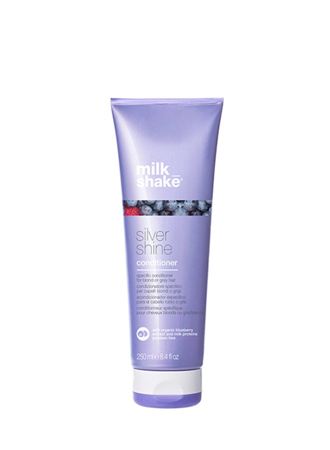 Milk Shake Silver Shine Conditioner – Violet Pigment Anti-Yellow Conditioner for Blonde, Grey & White Hair – With Milk Proteins, Organic Berry Extracts & Integrity 41 for Softness, Shine & Color Protection, 250ml - Image 1