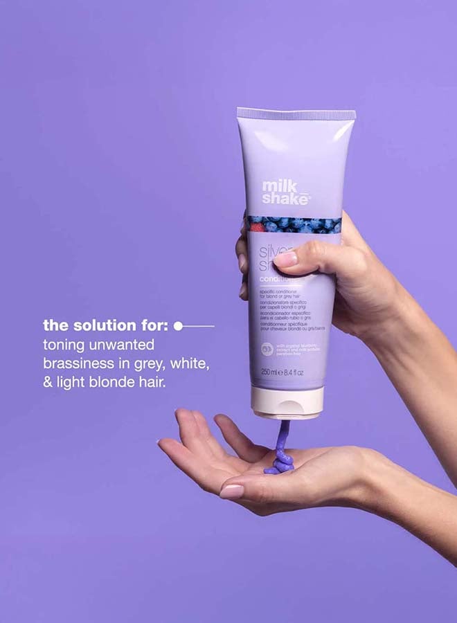 Milk Shake Silver Shine Conditioner – Violet Pigment Anti-Yellow Conditioner for Blonde, Grey & White Hair – With Milk Proteins, Organic Berry Extracts & Integrity 41 for Softness, Shine & Color Protection, 250ml - Image 2