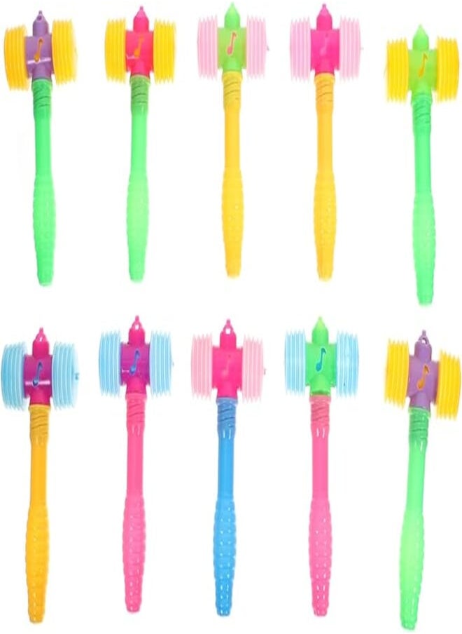Toyvian Toyvian 10PACKS Kids Plastic Hammer Toys Plastic Squeaky Hammer with Sound Noiser Maker Hammer Pounding Toys Kids Beating Gavel Toys Pounding Hammer Toy Random Color 