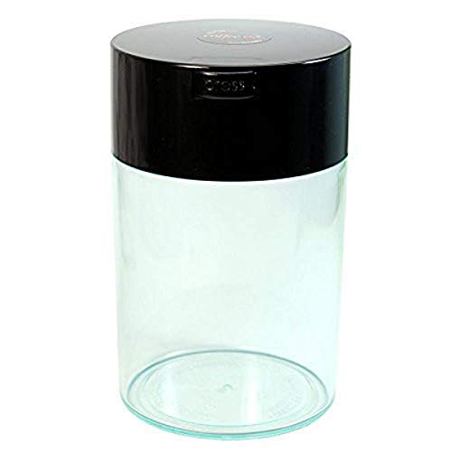 TIGHTPAC Coffeevac 1LB – Patented Airtight Container | Multi-use Vacuum Container Works as Smell Proof Containers for Ground Coffee and Coffee Bean Containers. Black Cap and Clear Body - Image 1