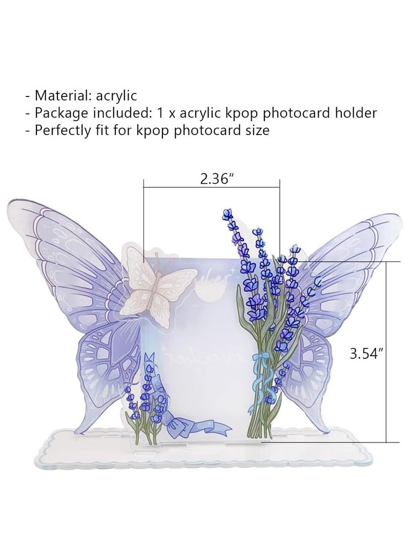 Detachable acrylic Kpop photo card holder, Kpop photo card desktop display stand with decorative accessories, acrylic frame stand  - Image 4