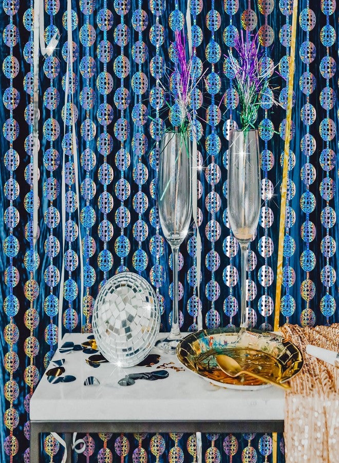 Max Shape Disco Ball Foil Curtains (2 Pack, Silver) for Bachelorette, Birthday, Wedding Parties - Image 4