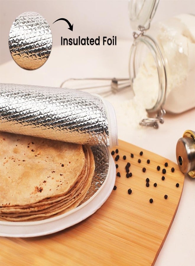 Wrapzy Insulated Roti Cover with Zip – Premium Chapati Cloth Bag for Hot Fresh Roti | Roti Insulation Bag | Chapati Cover Cloth for Casserole | Roti Pouch for Kitchen (Pack of 2) - Image 3