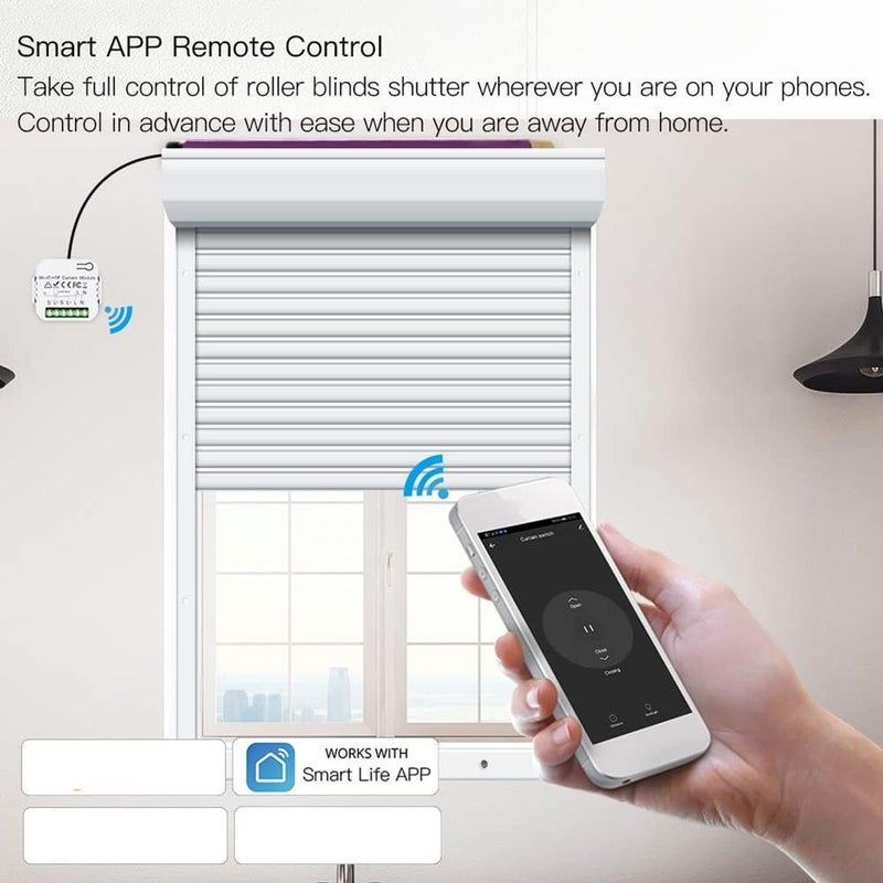 Doodle APP Timed Voice Tubular Motor Controller Switch, Smart Home WIFI Curtain Switch Breaker, Curtain Module and Remote Control - Image 5