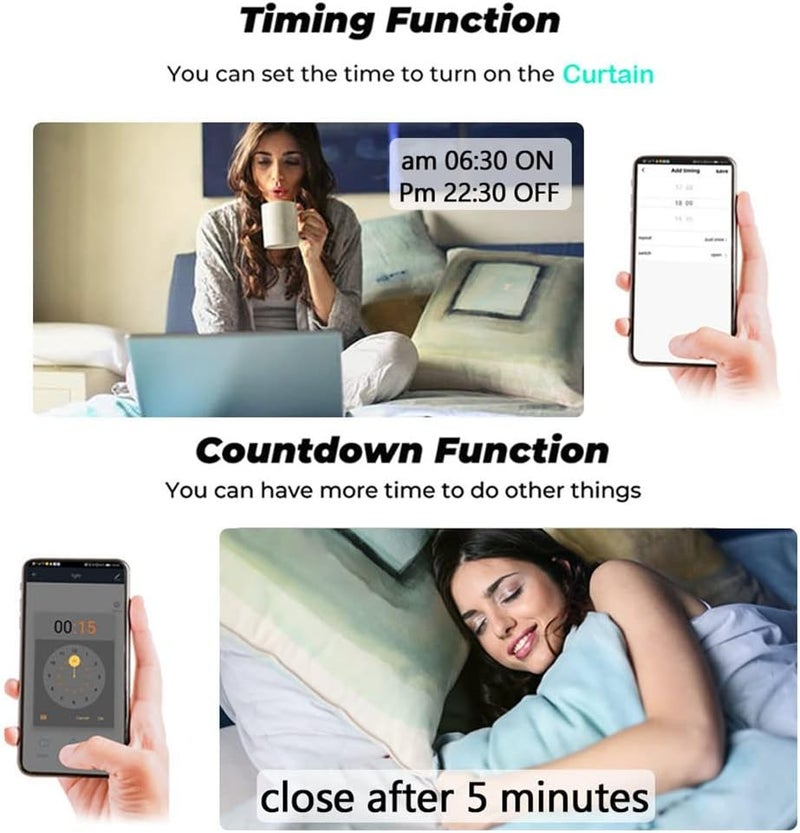 Doodle APP Timed Voice Tubular Motor Controller Switch, Smart Home WIFI Curtain Switch Breaker, Curtain Module and Remote Control - Image 3
