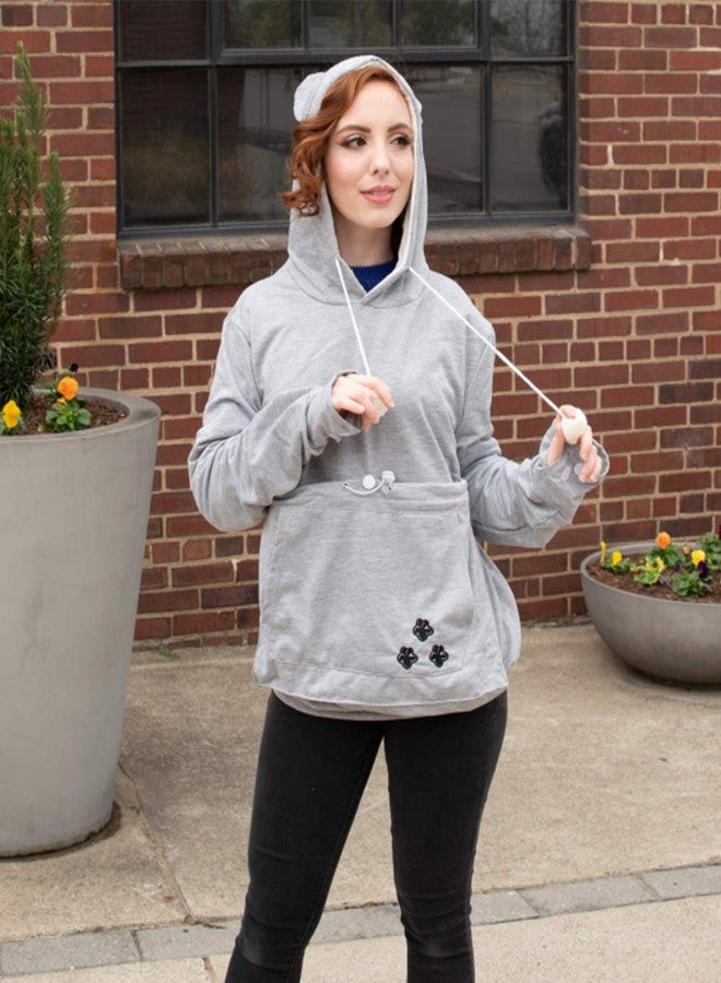 ALYC Unisex Hoodies Pet Holder Cat Dog Large Pouch Carriers Pullover with Cat Printing Sweatshirt (Light Grey- Classic Version, XXXL) - Image 4