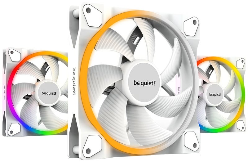 be quiet! Light Wings White 140mm PWM Triple Pack Premium ARGB Low Noise Cooling Fan | 4-Pin | BL102 - Image 1