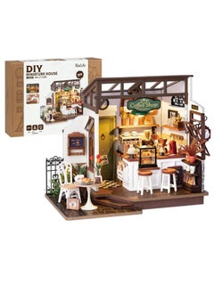 Robotime Rolife Flavory Café Miniature House kit DG162, Assembly Brain Teaser 3D Wooden Puzzle for Adults and Teens DIY Build Model Crafts Kits, Unique Gifts and Home Decor  - Image 1