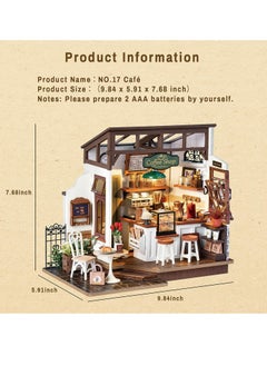 Robotime Rolife Flavory Café Miniature House kit DG162, Assembly Brain Teaser 3D Wooden Puzzle for Adults and Teens DIY Build Model Crafts Kits, Unique Gifts and Home Decor  - Image 2