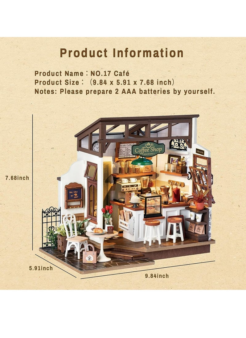 روبوتايم Rolife Flavory Café Miniature House kit DG162 ، الجمعية دعابة الدماغ 3D لغز خشبي للبالغين والمراهقين DIY بناء نموذج الحرف اليدوية مجموعات ، هدايا فريدة من نوعها وديكور المنزل  - Image 2