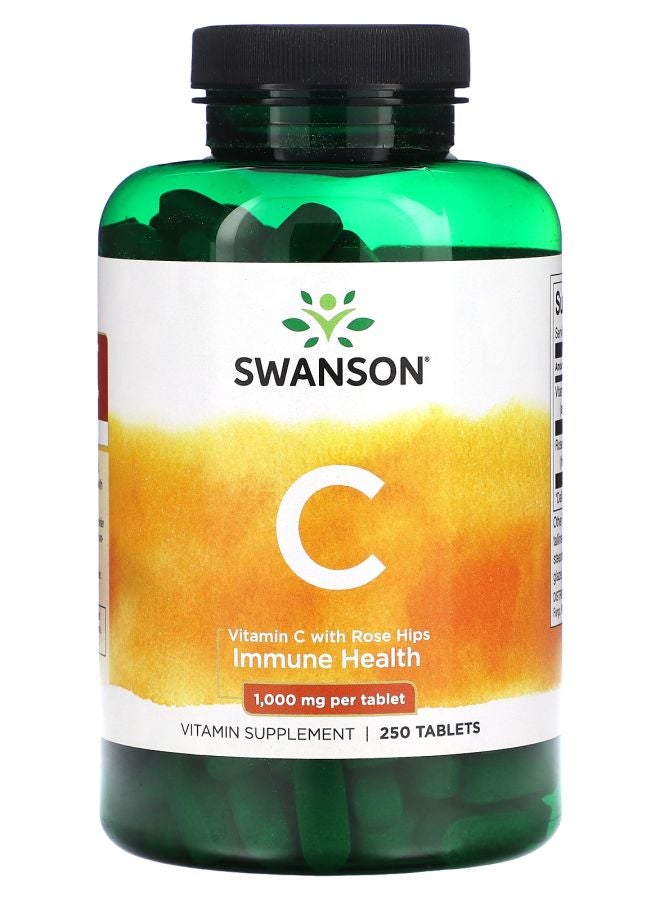 SWANSON Vitamin C With Rose Hips 1000 mg 250 Tablets - Image 1