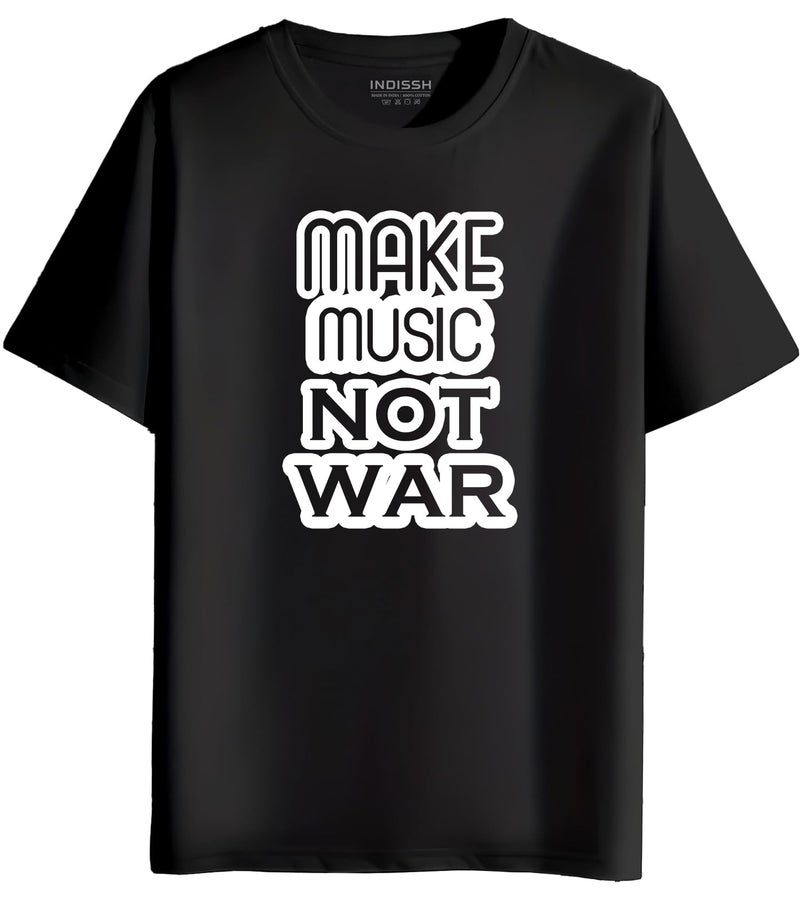 INDISSH Unisex 100% Cotton Printed Half Sleeve Tshirt XS to 7XL BM-LK4 (Pack of 1) Black XL - Image 1