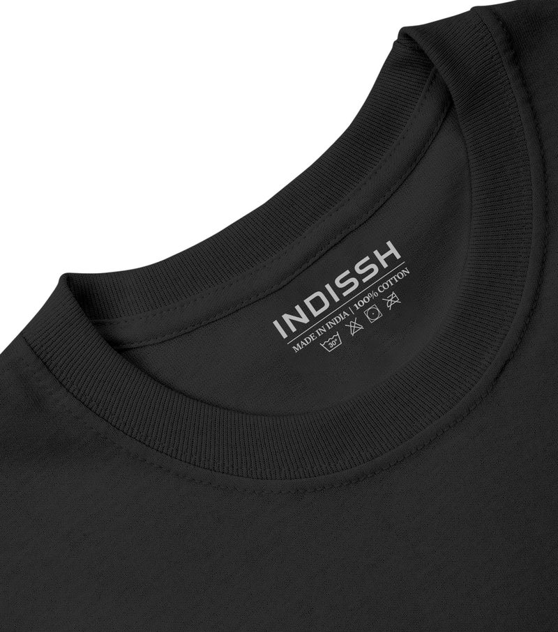 INDISSH Unisex 100% Cotton Printed Half Sleeve Tshirt XS to 7XL BM-LK4 (Pack of 1) Black XL - Image 5