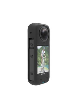 Generic Silicone Protective Case Compatible with Insta360 x4 Panoramic Sports Camera Dustproof Drop-Proof Protective Cover + Lens Cap (Black)  - Image 5