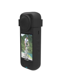 Generic Silicone Protective Case Compatible with Insta360 x4 Panoramic Sports Camera Dustproof Drop-Proof Protective Cover + Lens Cap (Black)  - Image 3