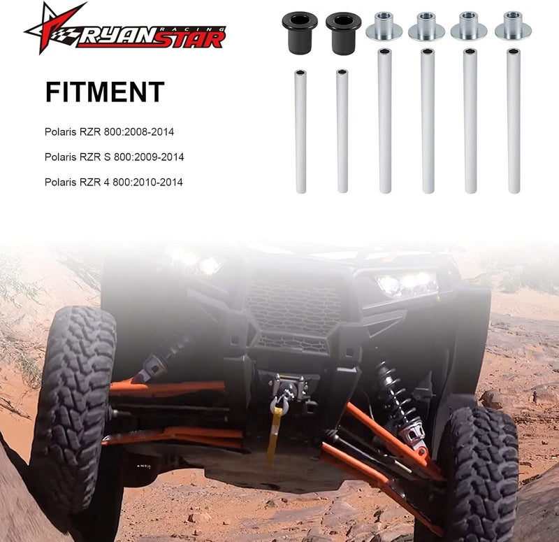 RYANSTAR RACING طقم بوشات A Arm من HDPE الثقيلة متوافق مع بولاريس RZR 800 / RZR S / 4 800 2008-2014 طقم كامل مع بوشات كافية للأمام والخلف - Image 2