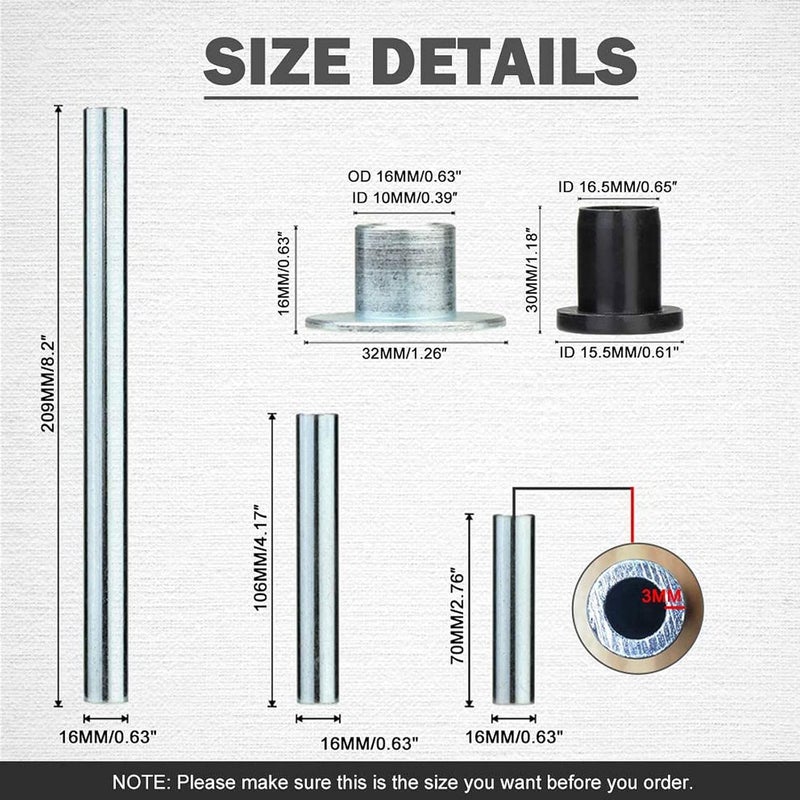 RYANSTAR RACING طقم بوشات A Arm من HDPE الثقيلة متوافق مع بولاريس RZR 800 / RZR S / 4 800 2008-2014 طقم كامل مع بوشات كافية للأمام والخلف - Image 5