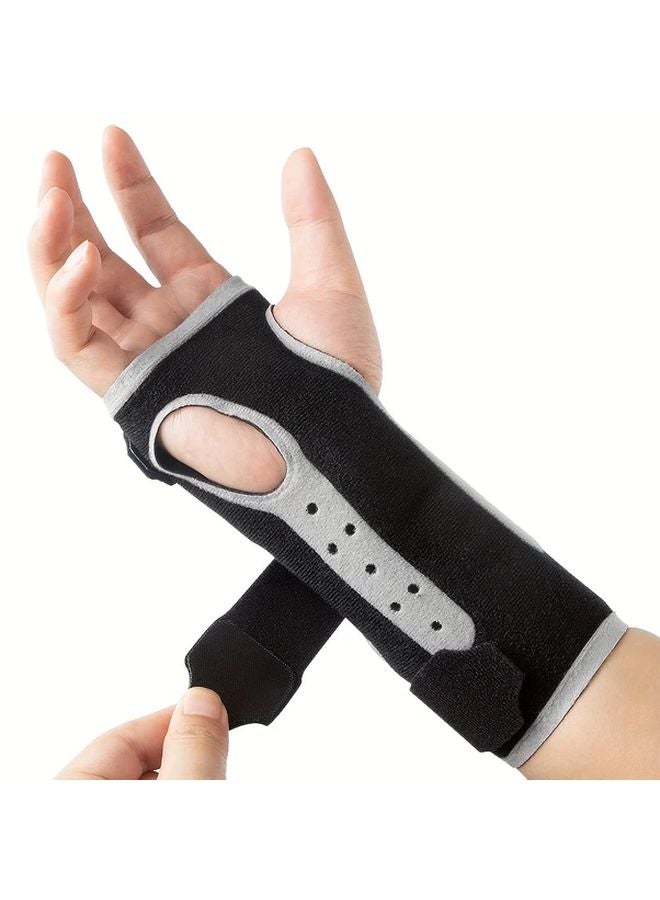 Grey Adjustable Wrist Brace For Carpal Tunnel Ergonomic Night Support With Splints Breathable Polyester Spandex Blend - Image 4