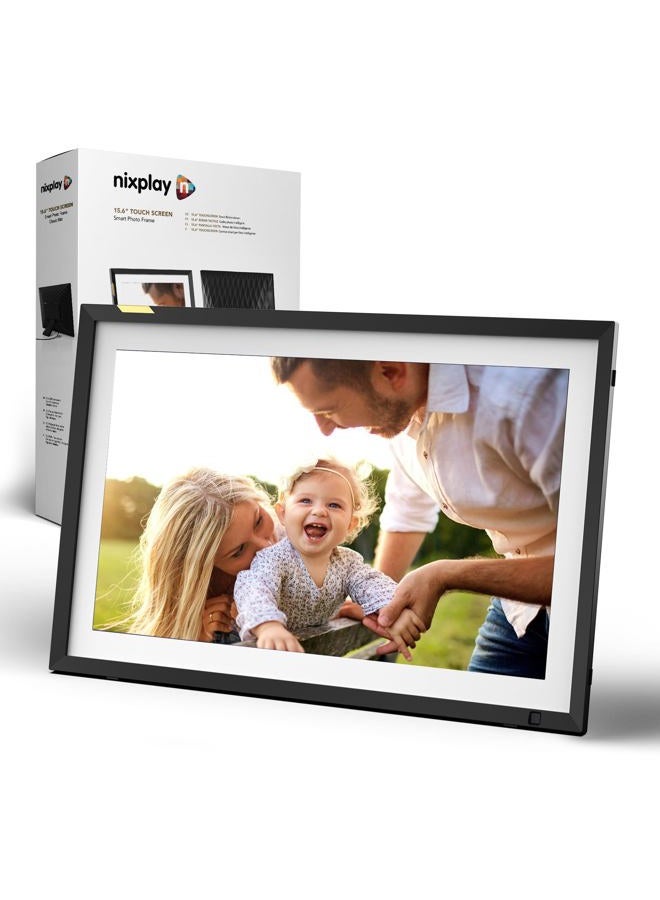nixplay 15” Digital Photo Frame - Connecting Families & Friends (Black/White Matte) - Image 1