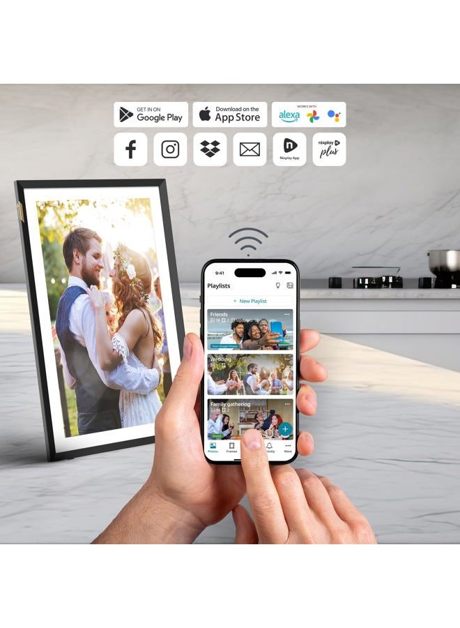 nixplay 15” Digital Photo Frame - Connecting Families & Friends (Black/White Matte) - Image 4