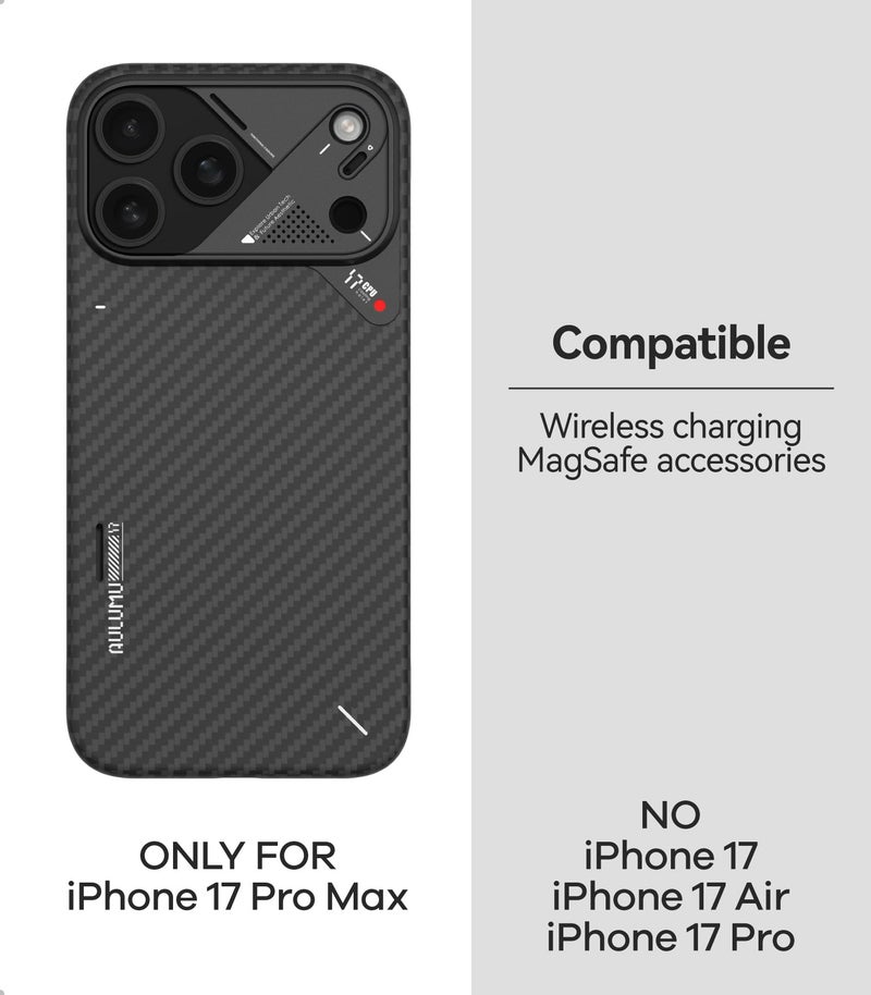 Aulumu A17 Aramid Fiber iPhone 17 Pro Max Case | 1500D Ultra Slim Woven | CoolHyper Real Cooling | Compatible with MagSafe - Image 2