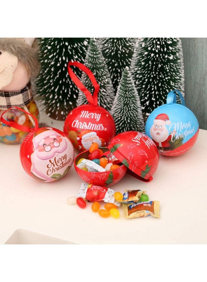 صندوق هدايا  كرات زينة عيد الميلاد، كرات حلوى كريسماس  مستديرة لتعليق شجرة عيد الميلاد، هدايا صندوق حلوى الحفلات كرة عليقه لتزين الشجرة عدد1 - Image 1