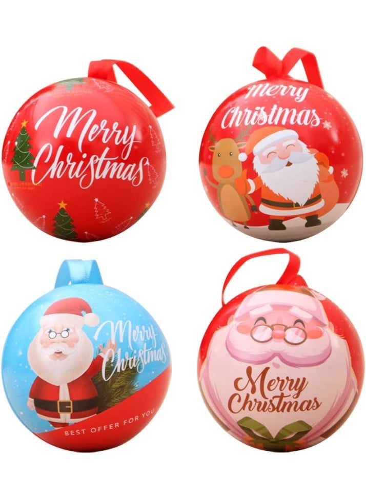 صندوق هدايا  كرات زينة عيد الميلاد، كرات حلوى كريسماس  مستديرة لتعليق شجرة عيد الميلاد، هدايا صندوق حلوى الحفلات كرة عليقه لتزين الشجرة عدد1 - Image 2