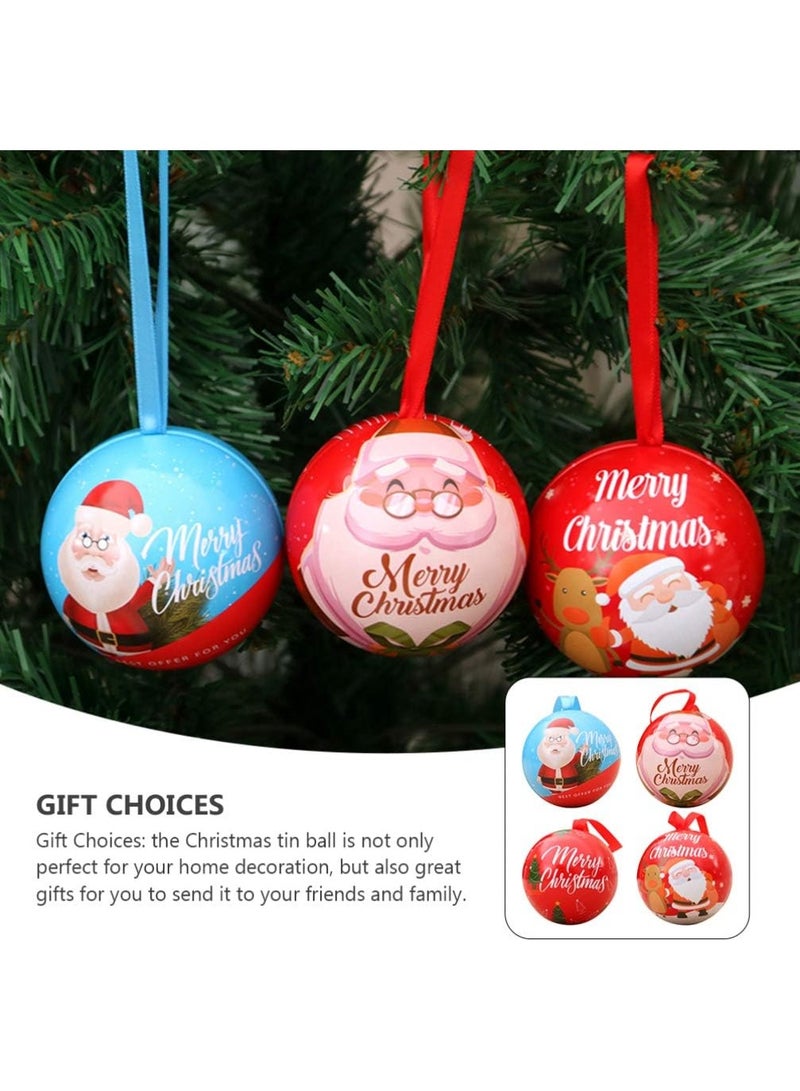 صندوق هدايا  كرات زينة عيد الميلاد، كرات حلوى كريسماس  مستديرة لتعليق شجرة عيد الميلاد، هدايا صندوق حلوى الحفلات كرة عليقه لتزين الشجرة عدد1 - Image 3