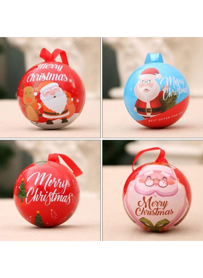 صندوق هدايا  كرات زينة عيد الميلاد، كرات حلوى كريسماس  مستديرة لتعليق شجرة عيد الميلاد، هدايا صندوق حلوى الحفلات كرة عليقه لتزين الشجرة عدد1 - Image 4