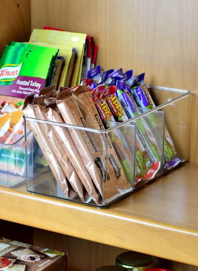 Youngever 2 Pack Clear Plastic Packet Storage Organizer 11" x 6" x 3.5", 3 Divided Sections Pantry Organizer, Holder for Snacks, Soups, Seasoning Packets - Image 3
