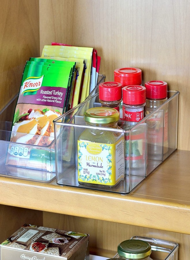 Youngever 2 Pack Clear Plastic Packet Storage Organizer 11" x 6" x 3.5", 3 Divided Sections Pantry Organizer, Holder for Snacks, Soups, Seasoning Packets - Image 4