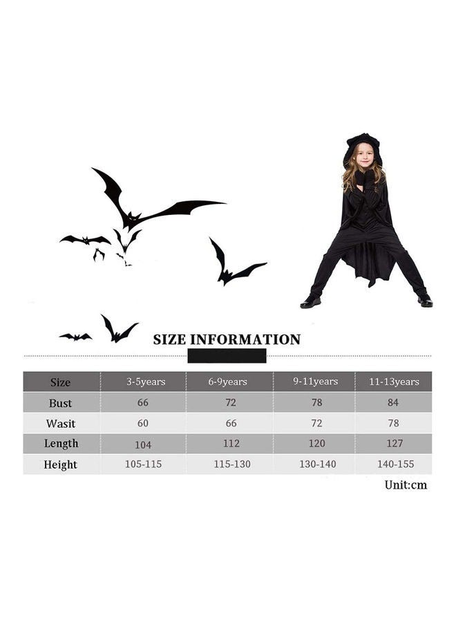 Brain Giggles Brain Giggles Hooded Bat Cape for Kids Costume Party Dress Up - Small  - Image 5