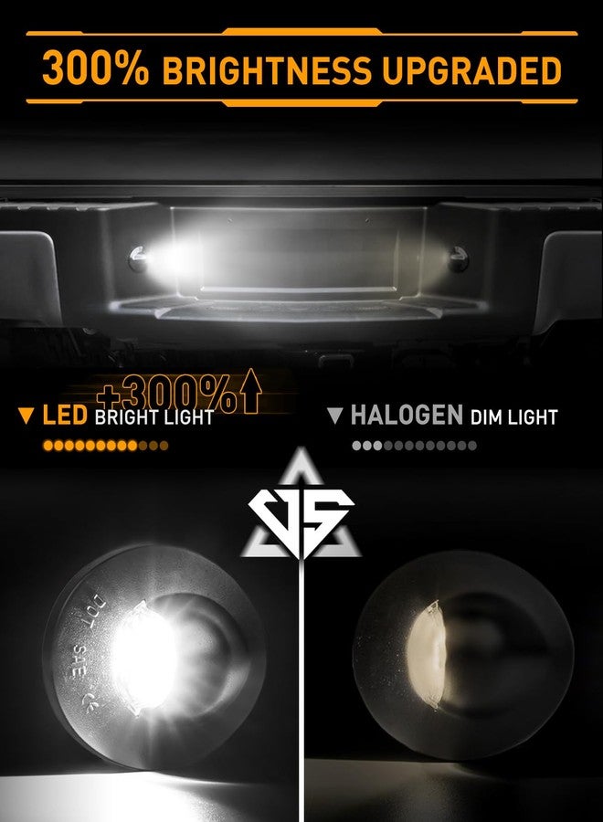 LESAUCE LED License Plate Lights Tag Lights for Ford F150 F250 F350 Super Duty Ranger Pickup Explorer Bronco Excursion Expedition Rear Bumper Bright White OEM Replacement 2 PCS - Image 2