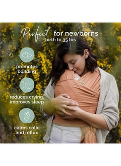 boba Baby Wrap Carrier Newborn To Toddler Stretchy Baby Wraps Carrier Baby Sling Hands Free Baby Carrier Wrap Baby Carrier Sling Baby Carrier Newborn To Toddler 7 35 Lbs (Fox)  - Image 4