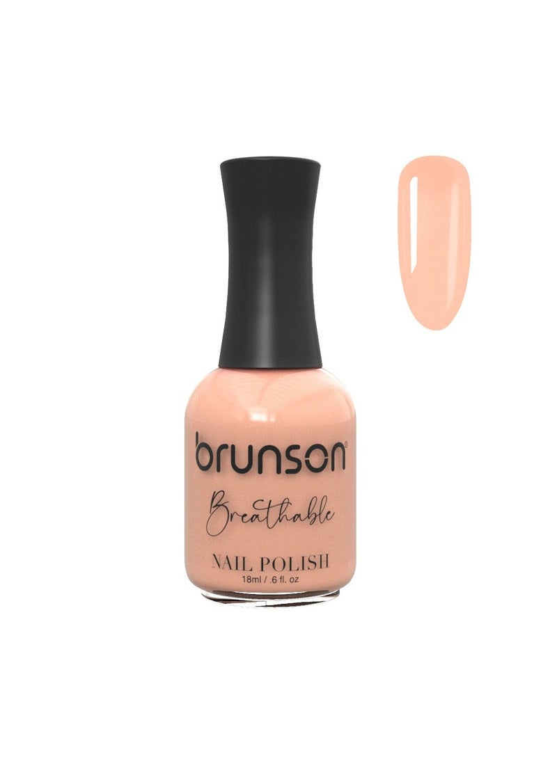 Brunson breathable nail polish halal nail lacquer wudu friendly quick dry long lasting but easy peel off glossy shine water based nail paint 18ml