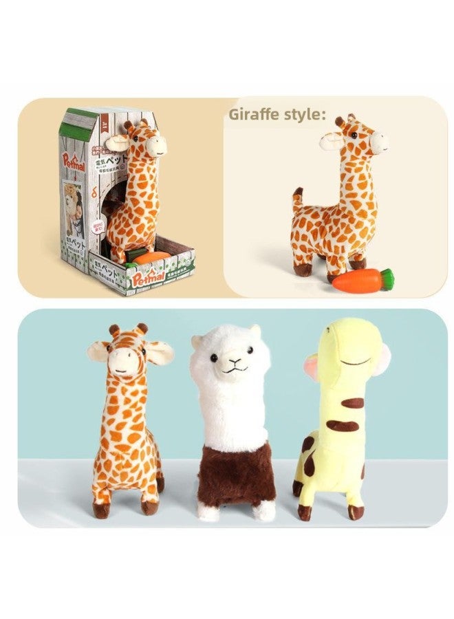 Giraffe Electric Plush Doll Children's Toy Belt Concert Talking Stretch Neck Wagging Tail Alpaca Animal-Color:Yellow Giraffe [walking Neck With Music Wagging Tail]]  - Image 3