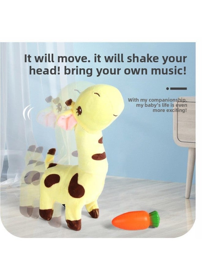 Giraffe Electric Plush Doll Children's Toy Belt Concert Talking Stretch Neck Wagging Tail Alpaca Animal-Color:Yellow Giraffe [walking Neck With Music Wagging Tail]]  - Image 4