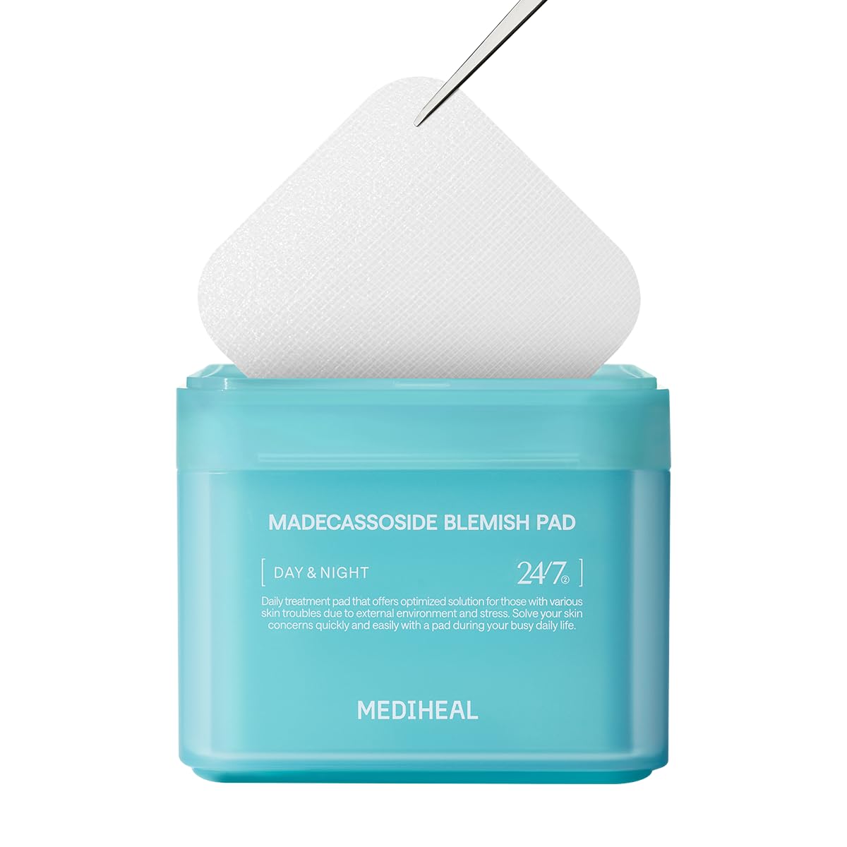 MEDIHEAL Madecassoside Blemish Pad - Square Cotton Facial Toner Pads with Centella Asiatica & Madecassoside – Anti Blemish to Improve Uneven Skin Tone - Vegan Face Gauze Pads, 100