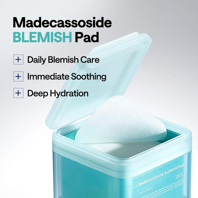 MEDIHEAL Madecassoside Blemish Pad - Square Cotton Facial Toner Pads with Centella Asiatica & Madecassoside â€“ Anti Blemish to Improve Uneven Skin Tone - Vegan Face Gauze Pads, 100 - Image 3