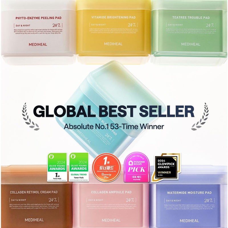 MEDIHEAL Madecassoside Blemish Pad - Square Cotton Facial Toner Pads with Centella Asiatica & Madecassoside â€“ Anti Blemish to Improve Uneven Skin Tone - Vegan Face Gauze Pads, 100 - Image 2