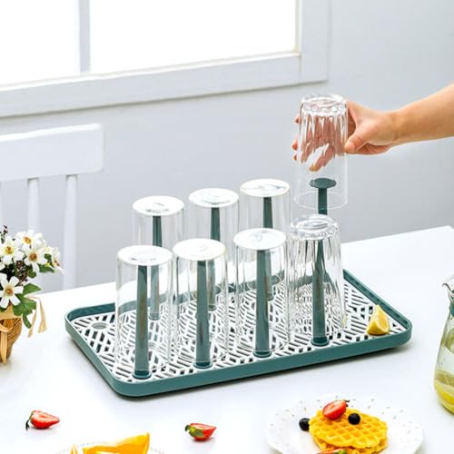 Veemoon Dishes Drying Rack Cup Drain Tray Mug Drainboard Glass Drying Tray Mug Drain Board Wine Glasses Holder Drainer Shelf for Home Living Room Kitchen Multifunctional Shelf Glass Coffee Cup - Image 3