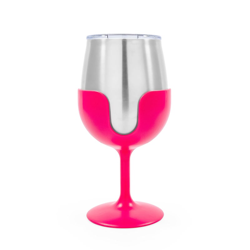 Camco Life is Better at The Campsite 8 oz Wine Tumbler 2 Pack - Heavy Duty Double Wall Vacuum Insulation - Crafted of 18/8 Stainless Steel - Features Removable Blue & Pink Stems (51915) - Image 3