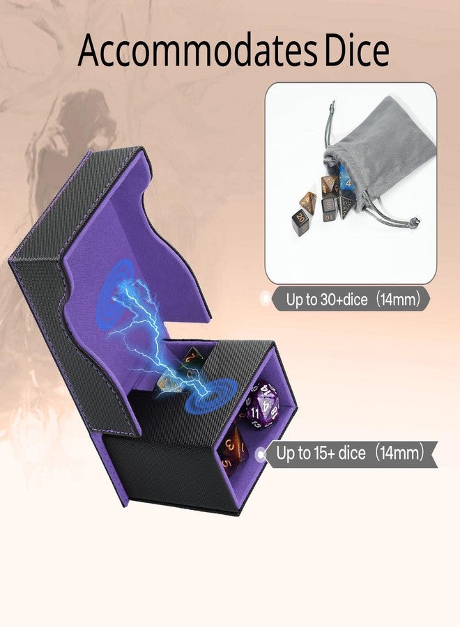 Stepane Dice Tower and Tray,Foldable Portable Dice Rolling Tower,Dice Roller Accessory for Dungeons and Dragons,Classic Board Games,RPG Games,and Tabletop Games Black/Violet - Image 3